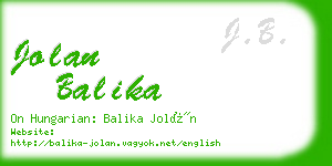 jolan balika business card